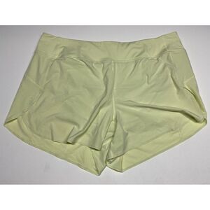 Athleta Run With It 3.5" Shorts Womens Small Yellow Brief Lined‎ Running  3X